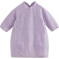(Mark Jenny Lufu) New Chinese Style 2024 Summer Clothes Girls Linen Jacquard O-shaped Dress