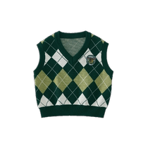 (College Style) Qi Qi Xiong Boys College Style Vest Spring and Autumn Childrens Vest Baby Waistcoat School Uniform Vest