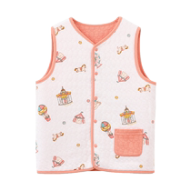 Liyingfang Tencel Lyocell Vest Autumn and Winter Warm Casual Sleeveless Printed Vest for Children Aged 1-12