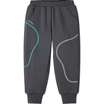 Yings childrens pants boys spring and autumn outer wear baby boy plus velvet leggings sports pants 2024 new style