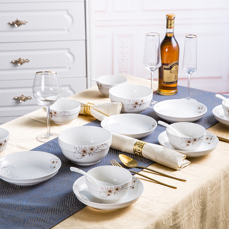 Ijarl m letters fine porcelain soul ceramic dishes and cutlery set 20 portable color box golden years skull porcelain bowl