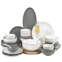 Underglaze color 2024 bowls and plates set household high temperature soup bowls and dishes housewarming ceramic high-value tableware bowls and chopsticks plates