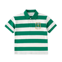 Kappa Kids Kappa boys T-shirt short-sleeved 24 summer medium and large childrens tops striped lapel childrens POLO shirt
