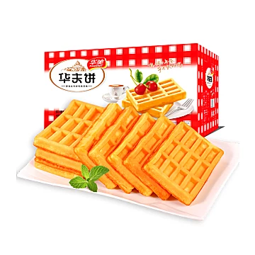 【返卡9元】华美华夫饼整箱1200g