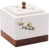 Ceramic electronic incense burner household indoor incense burner agarwood powder timed temperature adjustment plug-in incense burner
