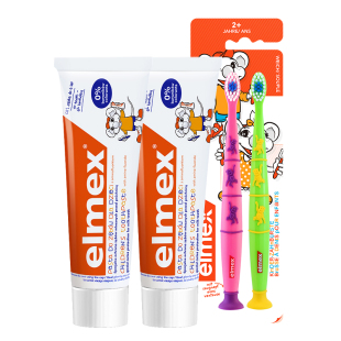 elmex儿童牙膏50ml2支+2支牙刷
