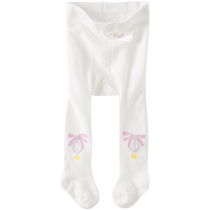 David Bella baby girl pantyhose spring 2024 new childrens clothing childrens white leggings elastic outer wear