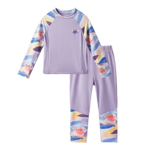 Jerry Baby cool sun protection and anti-chlorine childrens split swimsuit medium and large childrens two-piece beach long-sleeved girls swimsuit