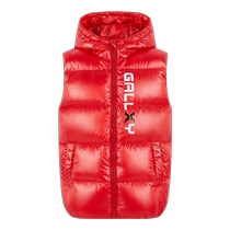 Flying in the snow childrens clothing childrens down vest 2024 new winter boys hooded thickened down glossy vest for outer wear
