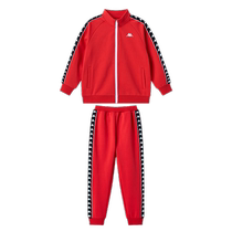 Kappa boys suit autumn and winter new childrens clothing plus velvet girls jacket casual long pants childrens two-piece set
