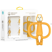 Matchstick Monkey Matchstick Monkey Baby Soothing Teether Baby Teething Stick Lion Gauze Gift Box