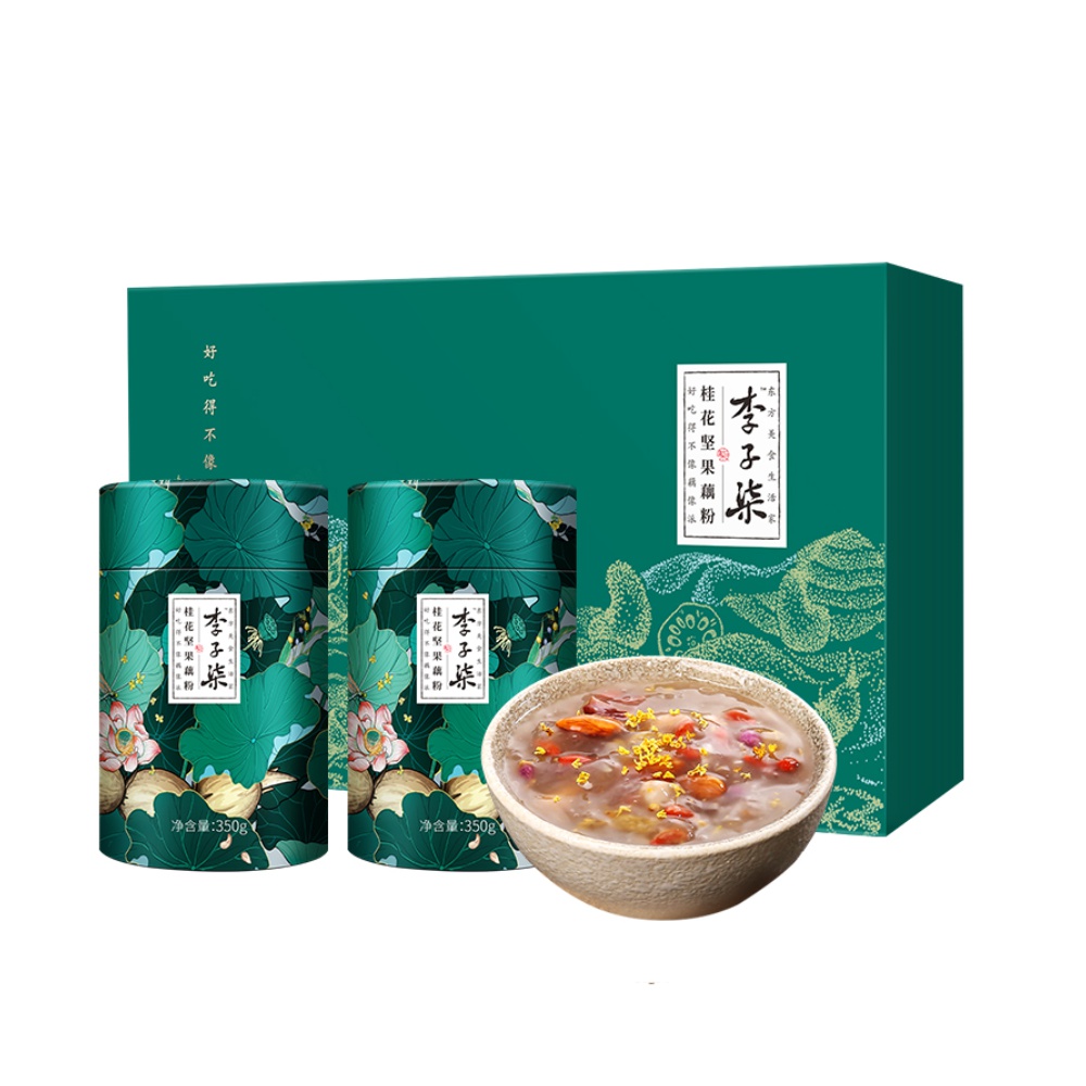 李子柒桂花坚果藕粉2罐礼盒装700g×1盒