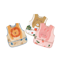 Nido Bear 2024 summer baby eating waterproof smock baby food supplement bib children reverse dressing painting apron