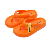 Uber clip feet slippers female summer home indoor thick bottom heightening outer wearing couple herringbone tug men anti-slip and stink