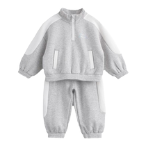 3D air cotton Mark Jenny autumn clothing new fashionable stand-up collar sports sweatshirt suit for boys and girls