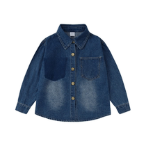Ueki Childrens Clothing Hong Kong Style Washed Denim Boys Shirts for Medium and Large Children 2023 Autumn Clothes New Casual Childrens Jackets Trendy