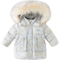 David Bella boys winter mid-length down jacket new childrens medium and large childrens white duck down jacket