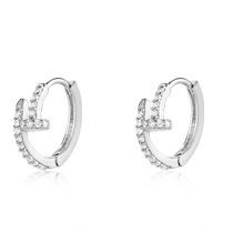 DODOGOGO zircon ear piercing unique ear hoop womens earrings 2024 new hot style earrings temperament earrings ear buckles
