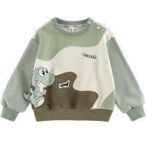 Piggy Banner Childrens Wear 24 Winter New Childrens Sweaters Childrens Boys Pullovers Baby Toddlers Tops Plus Velvet