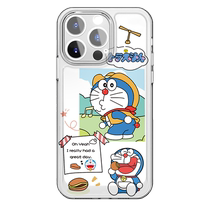 Doraemon eating burger mobile phone case suitable for Apple 13ProMax 14 15 12 11 xr transparent cartoon soft
