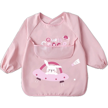 Childrens smock baby eating bib apron male baby girl baby waterproof anti-dirty painting kindergarten rice pocket summer