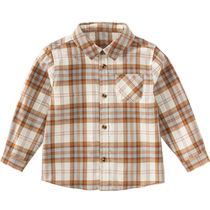 David Bella Childrens Shirt 2024 Boys Cotton Shirt Medium and Large Childrens New Autumn Plaid Top Childrens Clothing