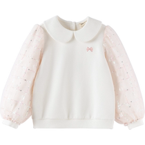 (Same style in the mall) David Bella Girls Knitted Pullover 2024 Autumn Clothes for Big Childrens Sequined Long-Sleeved Sweatshirt