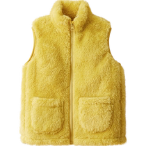 Red bean childrens flannel vest autumn and winter baby boys and girls plus velvet warm coral velvet can be worn outside thick vest