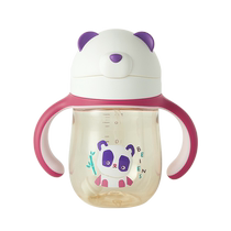 Bainshi childrens water cup baby large-capacity double drinking cup drinking straw straight drinking cup learning drinking cup without choking