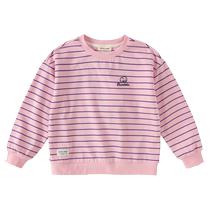 Davibella children T-shirt spring dress new girl 2024 striped long sleeve blouses CUHK child jersey