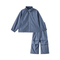 Ueki childrens clothing stand-up collar boys and girls suits 2024 new childrens suits autumn brother and sister suits middle and older childrens suits