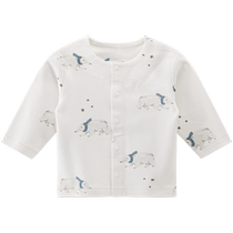 Guiqi Bear baby coat pure cotton long-sleeved tops for men and women baby spring and autumn outing cardigan T-shirt underwear