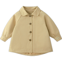 (College Style) Qi Qi Xiong Girls Windbreaker Spring and Autumn Childrens British Style Coat Baby Autumn Baby Coat
