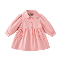 David Bella childrens windbreaker childrens clothing 2024 new girls coat spring and autumn mid-length baby top