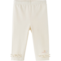 David Bella Girls Cropped Pants 2024 Summer Childrens Fashionable Leggings Medium and Large Childrens Stretch Pants