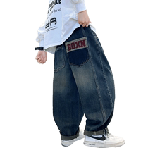 Yibeitong boys and girls jeans spring and autumn 2024 new childrens pants autumn wear versatile trousers boys casual pants
