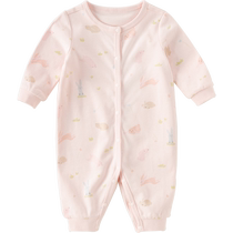 David Bella newborn crawling clothes two-piece 2024 autumn clothing boys and girls antibacterial and anti-mite pure cotton jumpsuit