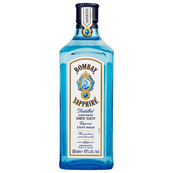 Bombay sapphire gin 500ml 1 bottle