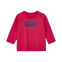 Japan Qianquhui Spring and Autumn Boys and Girls Long-sleeved Bottoming Shirt Fashionable Cute Print Contrast Color T-Shirt F98120