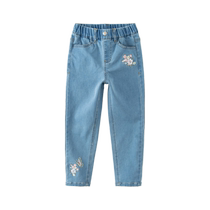 (Same style in the mall) David Bella Childrens Pants 2024 Spring and Autumn Girls Jeans New Medium and Large Childrens Pants