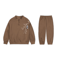 EBAER Boys and Girls Sweatshirt Set Childrens Clothing 2024 Autumn New Childrens New Chinese Sweatshirt Antibacterial Two-piece Set