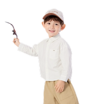 Balabala childrens clothing boys shirts 2024 new spring classic lapel childrens long-sleeved bottoming shirt college style
