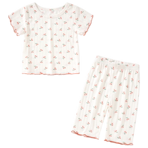 Banxidi girls pajamas suit summer new fashion style baby girl short-sleeved home clothes summer clothes childrens air-conditioned clothes