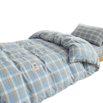 College student dormitory bed three-piece set pure cotton single sheet quilt cover four-piece set six mattress 2024 new style