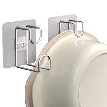 Washbasin hook bathroom punch-free washbasin wall-mounted storage rack bathroom rack hanging basin artifact