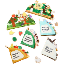 Cloth book early education baby can not tear but can chew and tear the book children baby paste quiet 0-1 years old hand tear book toy