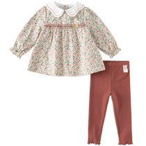 (Same style in the mall) David Bella Childrens Suit 2024 Girls Spring Two-piece Set New Baby Tops and Pants