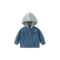 (Anti-fading) Qiqi Xiong Childrens Denim Jacket Boys Autumn Clothing 2024 New Spring and Autumn Fashion Baby Tops