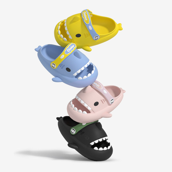 防撞儿童鲨鱼拖鞋夏季抗菌防滑踩屎感男童女童宝宝洞洞鞋沙滩凉鞋