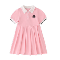 Kappa Kids Kappa girls T-shirt short-sleeved 2024 new breathable striped medium and large childrens summer wear pullover children